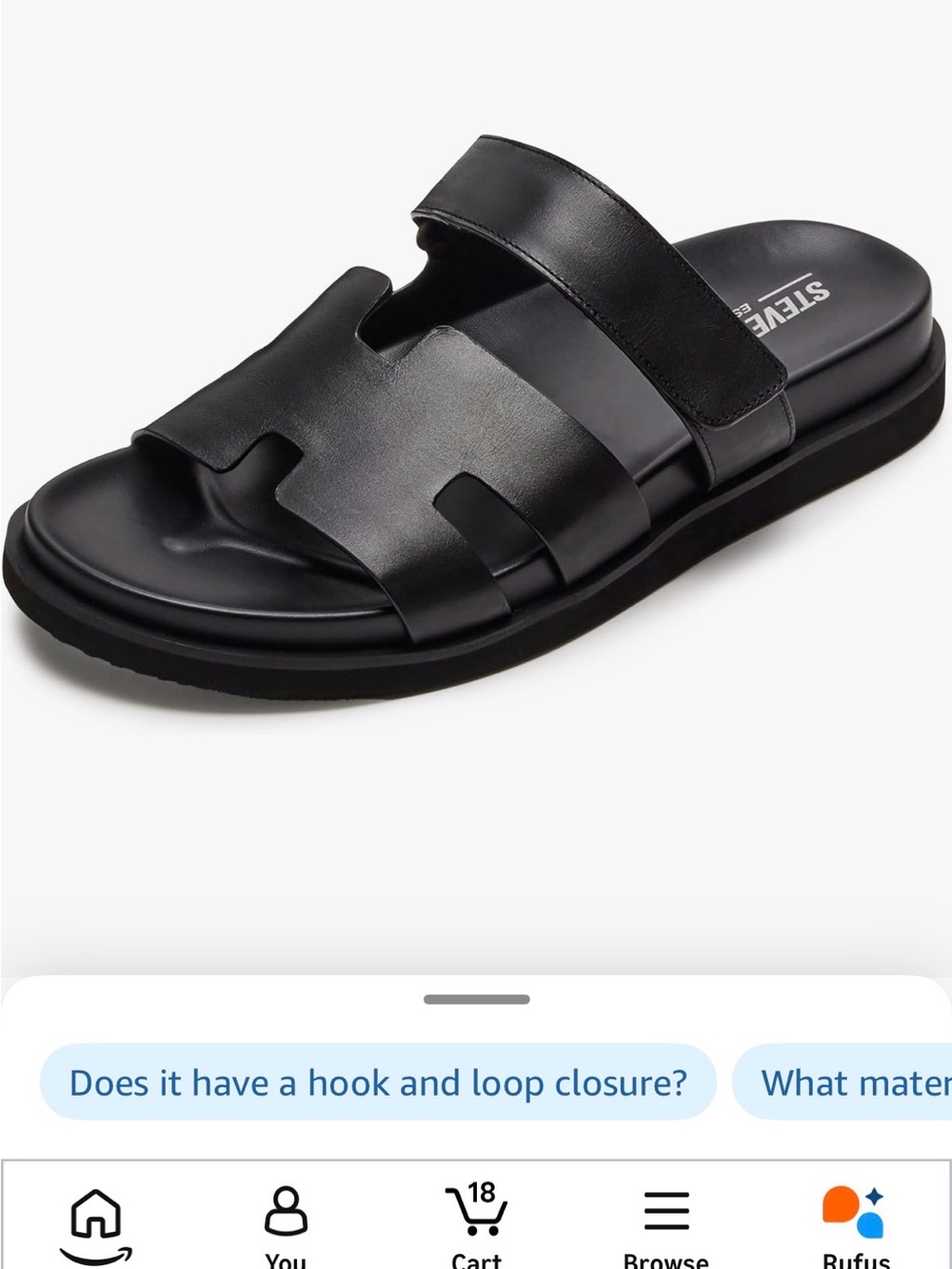 New without Tags Steve Madden Women’s Black Double-Strap Slide Sandals size 7.5